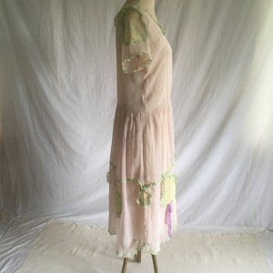 vintage 1920s drop waist purple sheer lawn dress handmade antique day dress flapper frock great gatsby art deco 20s fashion image 3