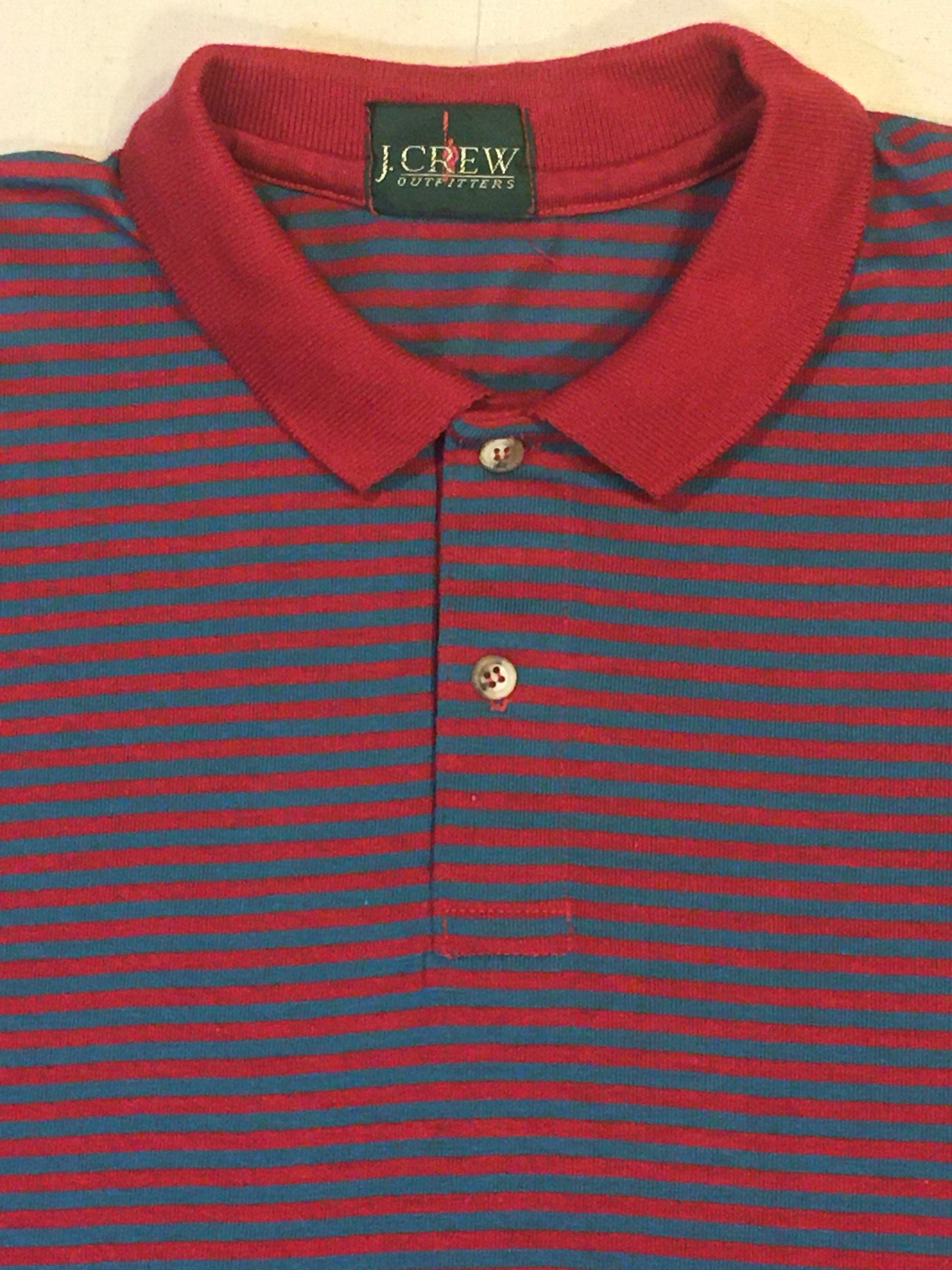 Vintage 80s J Crew Outfitters striped short sleeve polo shirt | Etsy