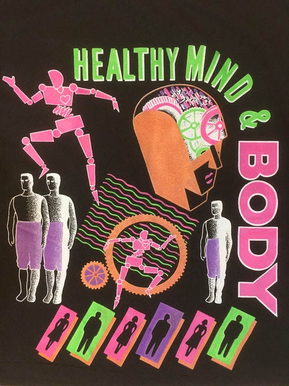 vintage 80s ice t healthy mind and body day glo 1980s… Gem