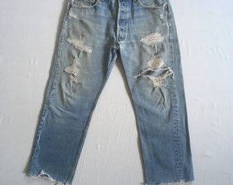 パンツ USA 90s Levi's 501xx 552 DamageJeans W33 90s Vintage USA Made Levi's 501XX Denim Pants Blue W33×L36