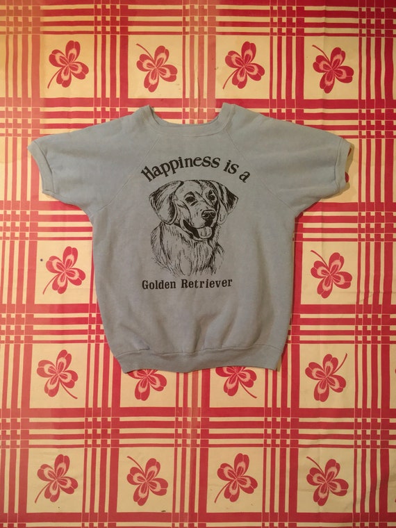 vintage raglan short sleeve golden retriever sweat