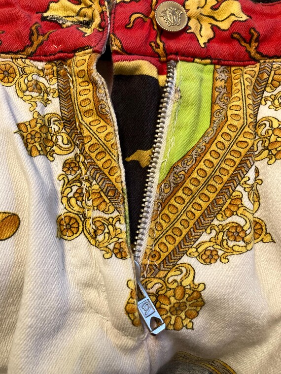 Vintage 90s Gianni Versace Couture Baroque Print Pants Made in