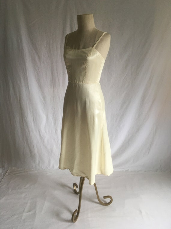 vintage handmade dress white ivory satin silk spa… - image 9