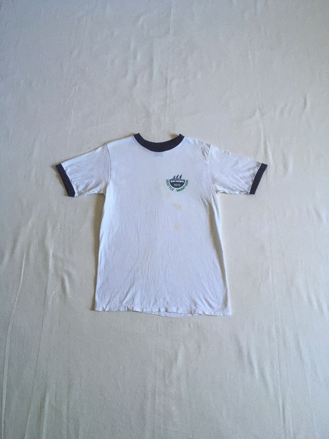 VINTAGE - 〜1990&#39;s Patrol Camp Staff Print Ringer T Vintage 80s Summer Camp Ringer T Shirt Soft & thin