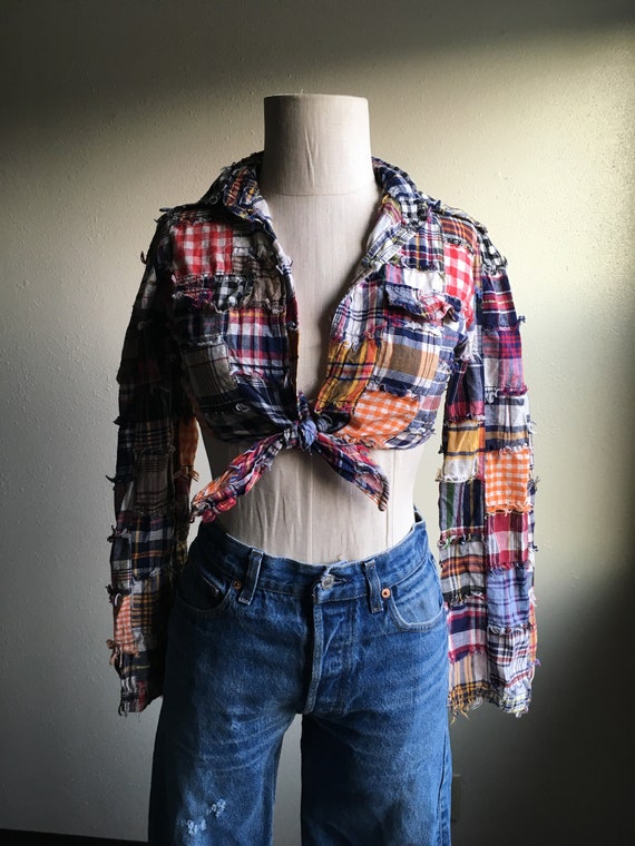 トップス 70's Vintage madras open color shirt usa s-l400.jpg