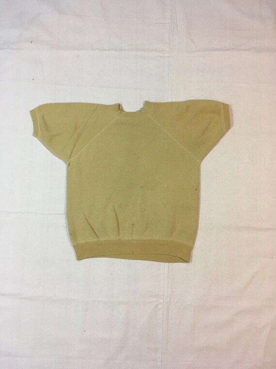 vintage 60s yellow raglan short sleeve sun faded p