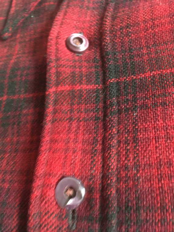 vintage 40s pendleton wool board shirt red plaid … - image 6