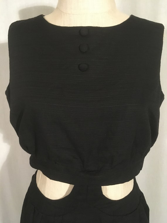 Buy Vintage 60s Womens Lane Bryant Over Five Seven Shops Tall Black Cotton Cut Out Mid Riff Full Length Evening Cocktail Dress Online in India Etsy
