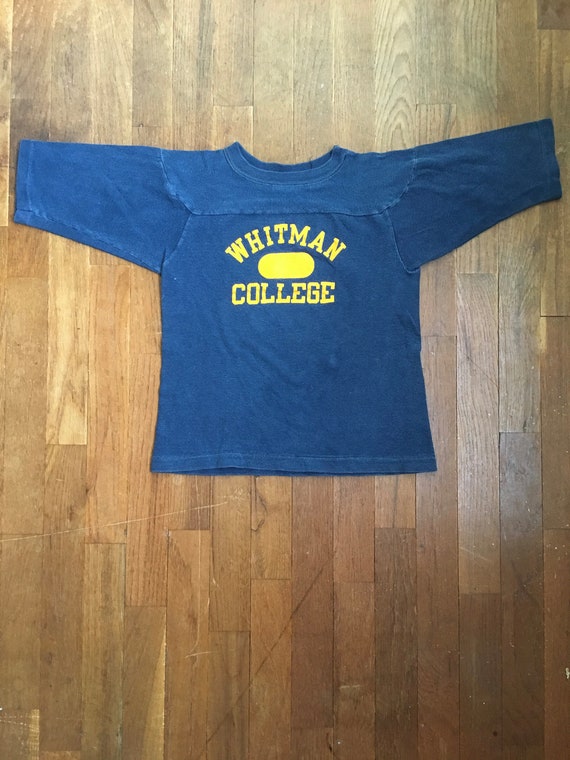 Vintage Whitman college champion blue bar jersey t shirt made | Etsy