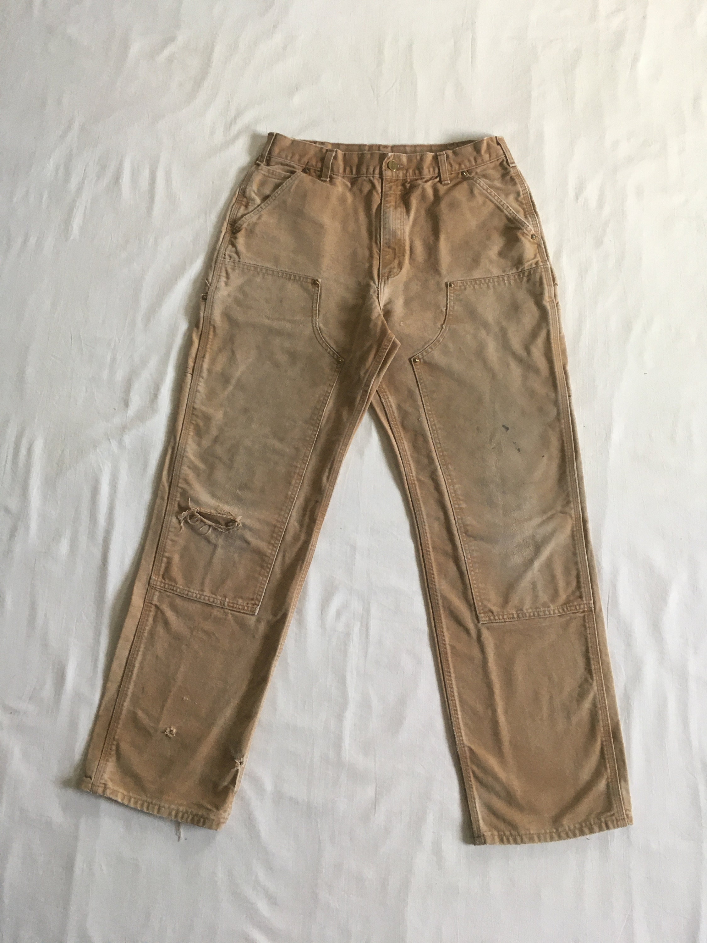Vintage Carhartt B136 Brown Duck Canvas Loose Original Fit Double