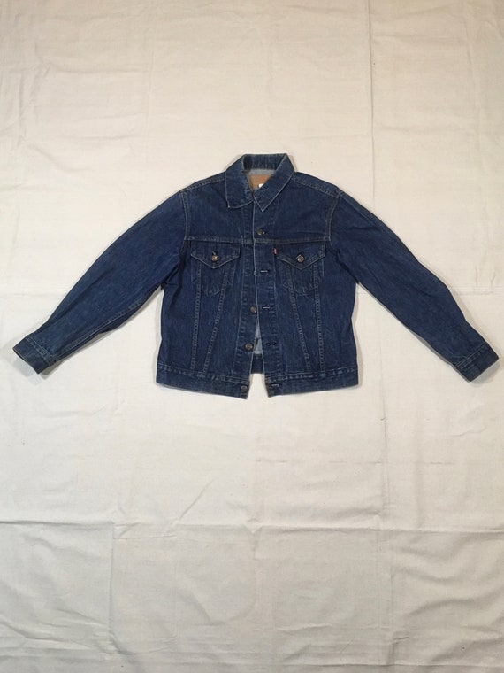 vintage 70s levis 70505 0217 type III dark wash d… - image 1