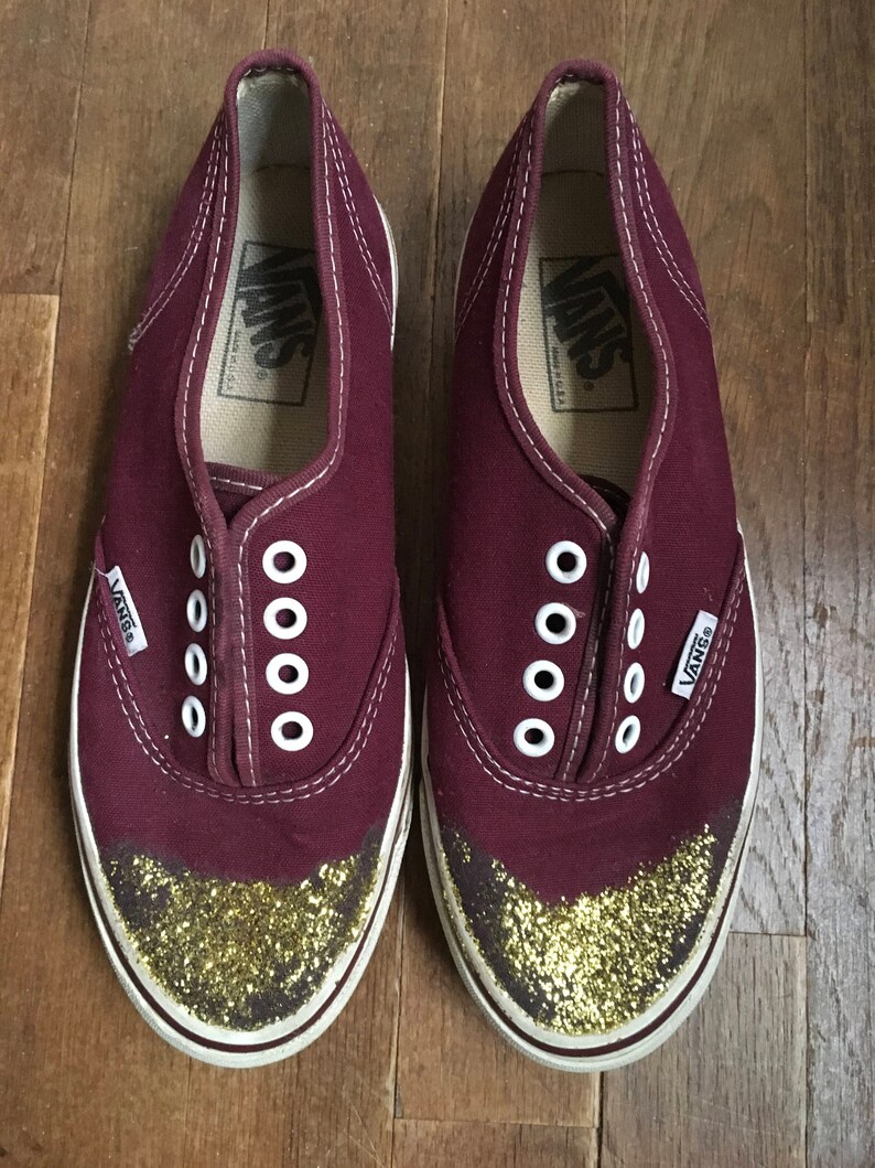 Vintage Vans Made in Usa Maroon Canvas Vegan Lace up Low Top Etsy
