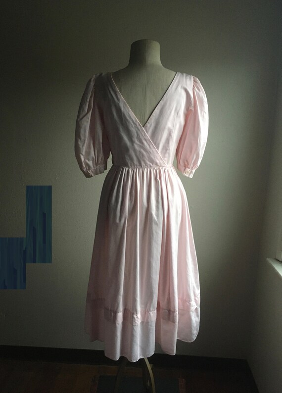 vintage 80s di nuovo v back pink cotton side zip … - image 5