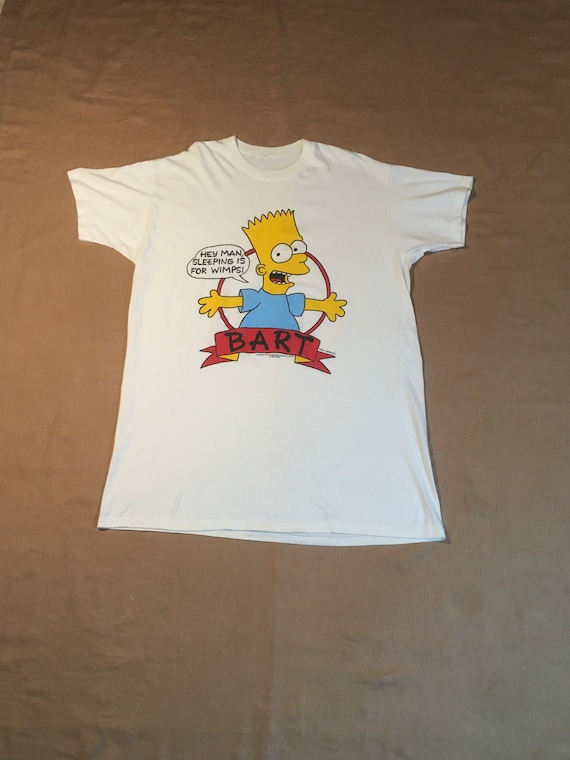 Vintage 90s 1990s Bart Simpson Matt Groening Hey Man Sleeping is