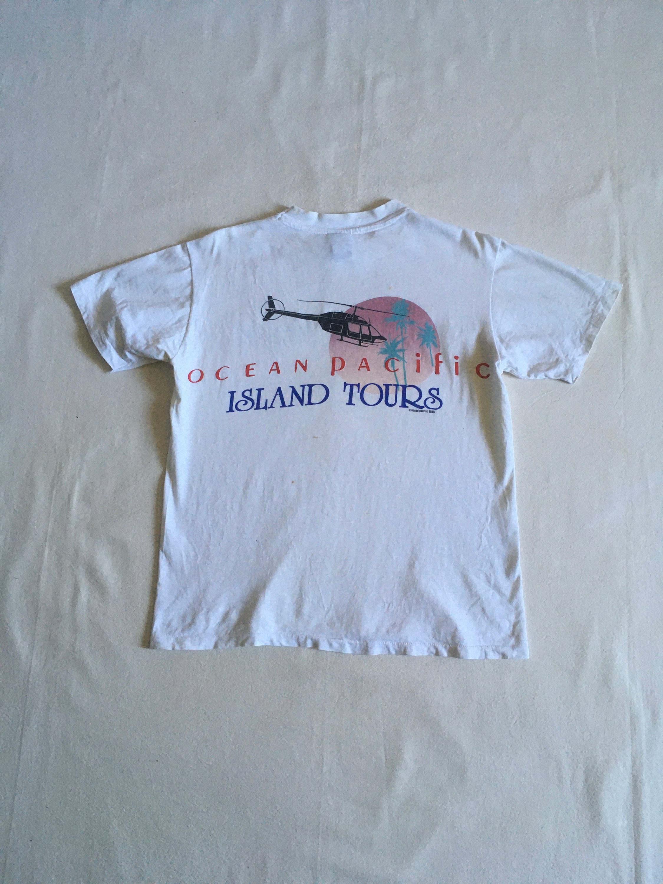 Vintage 80s Ocean Pacific Op Island Tours 1985 Ss T Shirt Made in