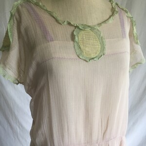 vintage 1920s drop waist purple sheer lawn dress handmade antique day dress flapper frock great gatsby art deco 20s fashion image 4