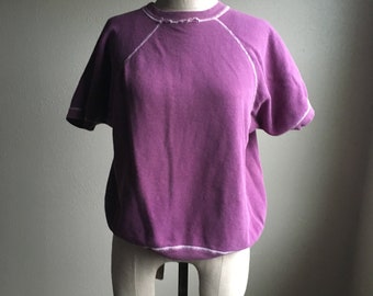 vintage 50s custom king single needle tailoring sanforized combed cotton short sleeve raglan sweatshirt made in british hong kong