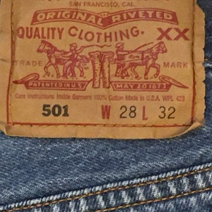 vintage 90s levis 501 made in USA blue jeans 27 x 30 image 8