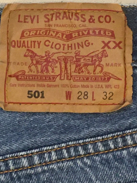 vintage 90s levis 501 made in USA blue jeans 27 x… - image 8