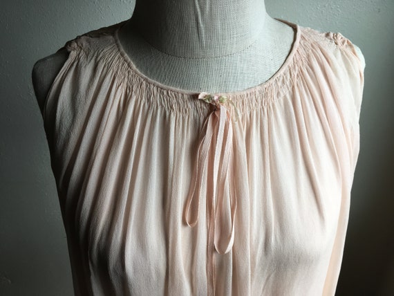 vintage 60s baby doll nightie handmade blushing p… - image 5