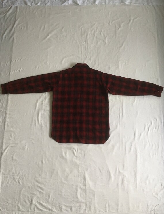vintage 40s pendleton wool board shirt red plaid … - image 2