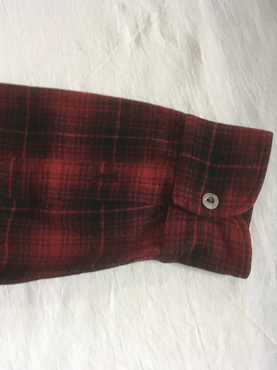 vintage 40s pendleton wool board shirt red plaid … - image 7