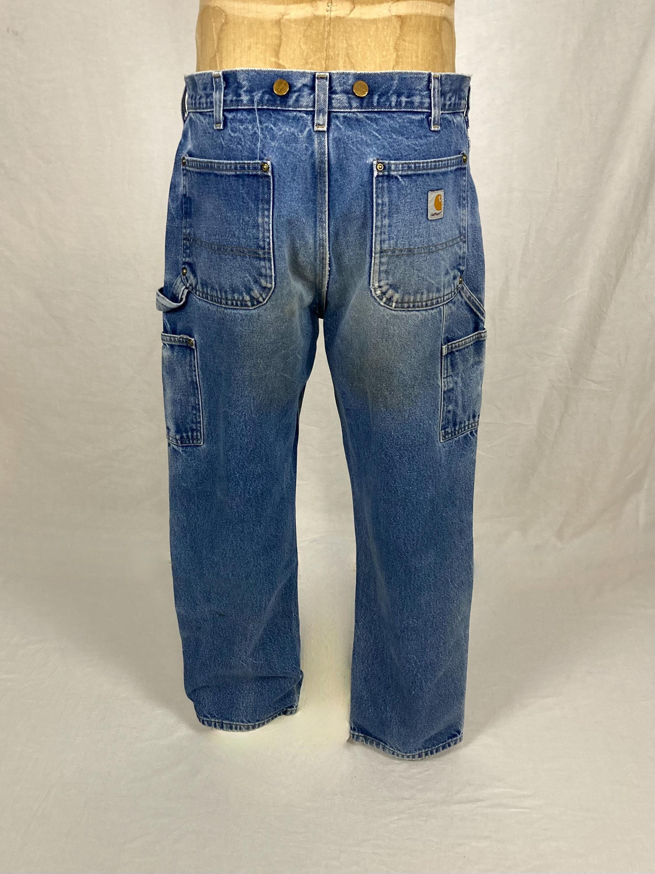 Vintage Carhartt B07 Dnm Denim Dungaree Fit 34 X 30 Double