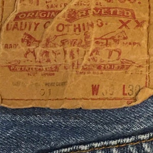 vintage levis 501 made in usa blue jeans 28 / 29 x 26 1/2 image 9