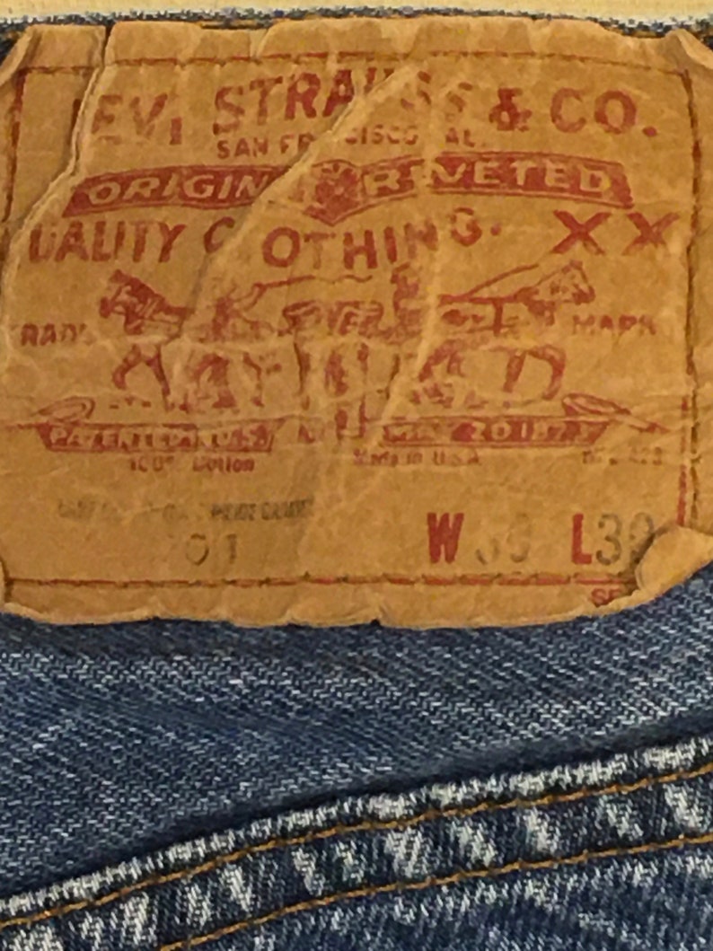 vintage levis 501 made in usa blue jeans 28 / 29 x 26 1/2 image 9