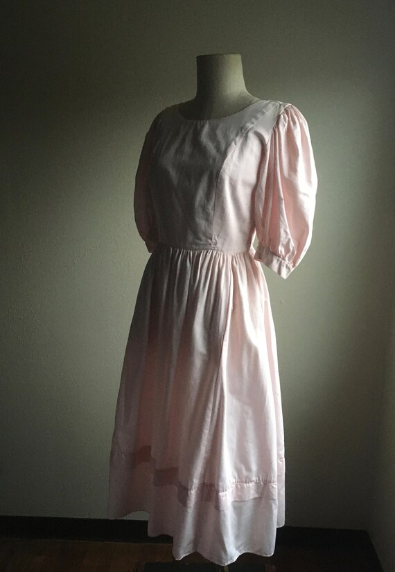 vintage 80s di nuovo v back pink cotton side zip … - image 8