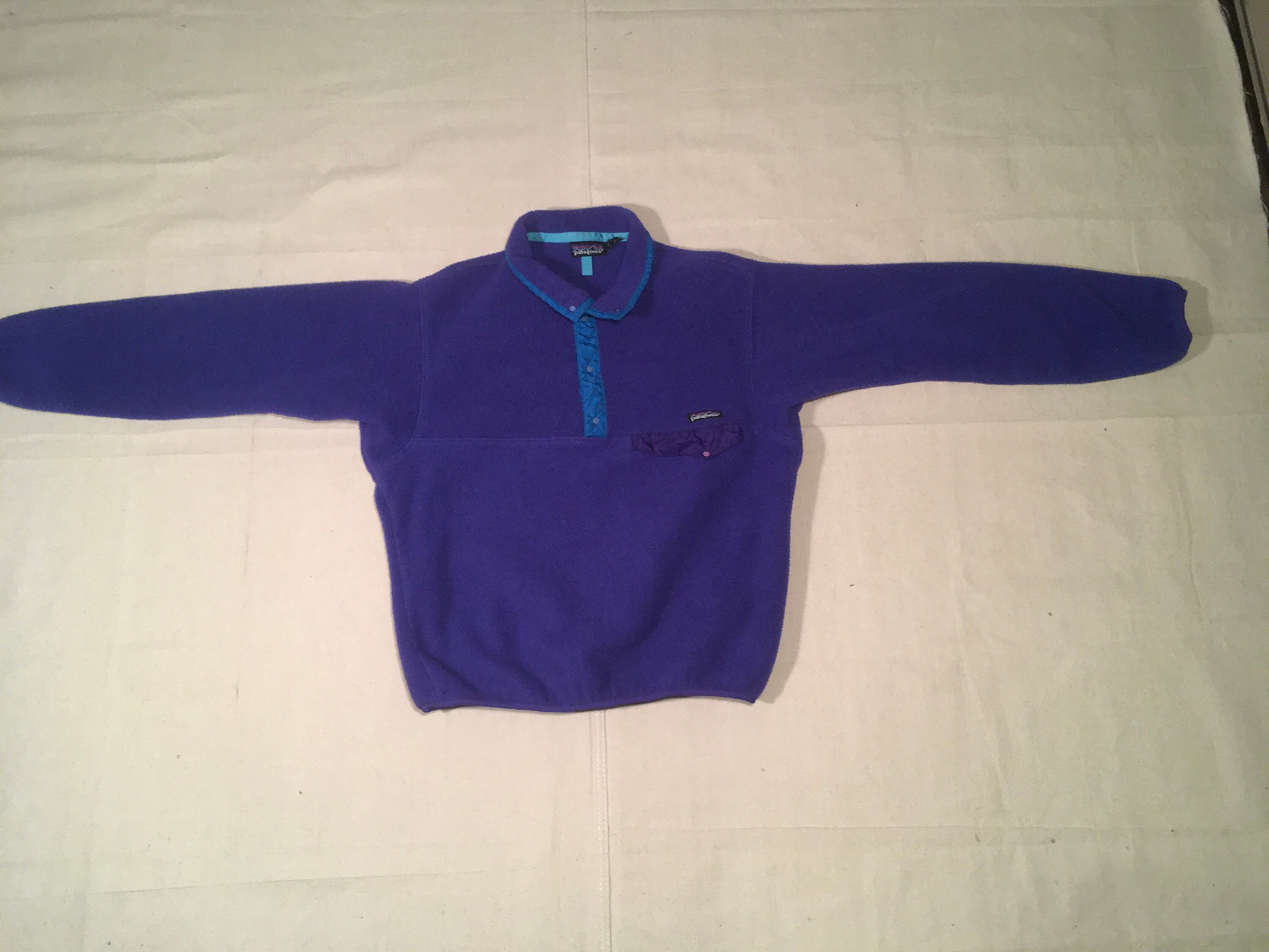 Vintage 90s 1992 Patagonia Synchilla Snap T Purple Fleece Jacket 