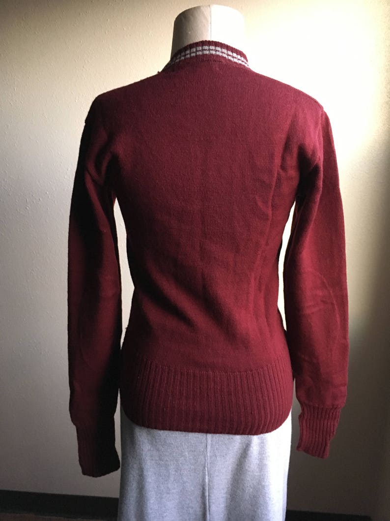 Vintage 50s Octonek Knitting Co Seattle Maroon Wool Inside | Etsy