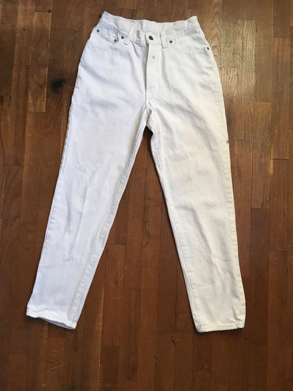 vintage levis 501 white jeans made in usa 27 x 29 - image 2