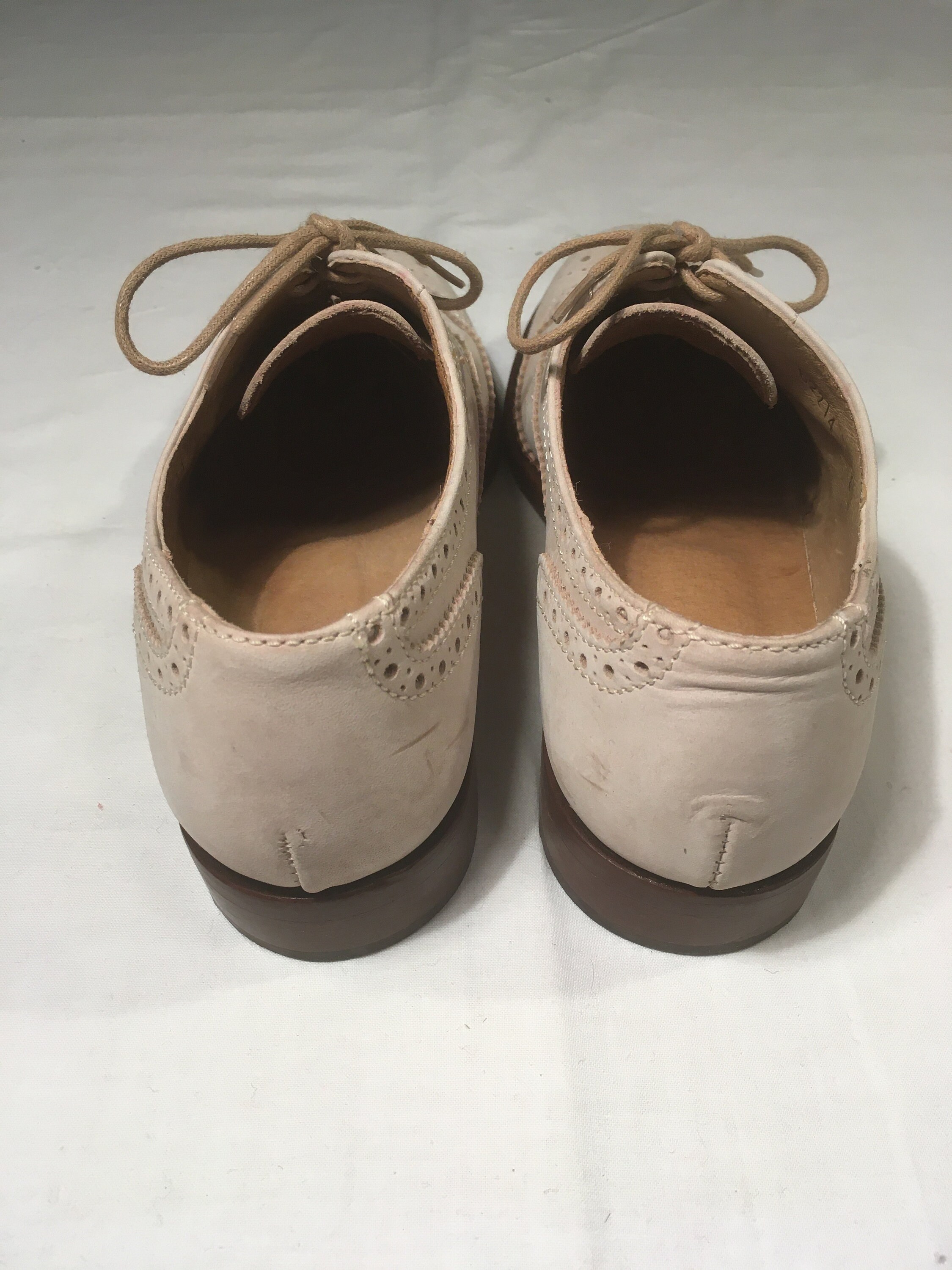 Vintage 90s J Crew Alabaster White Nubuck Spectator Wing Tip