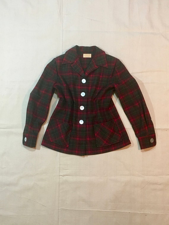 vintage 50s women's Pendleton 49er virgin wool pl… - image 1