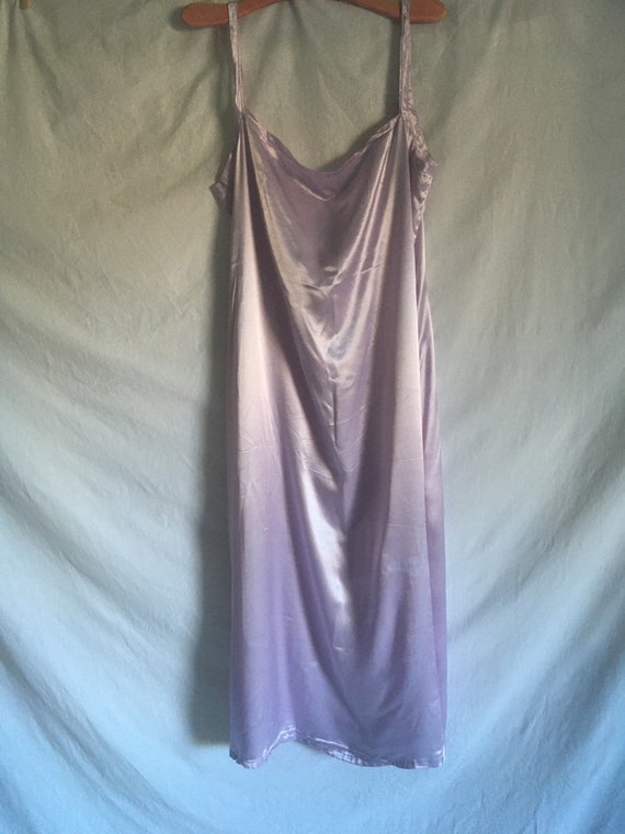 vintage 90s handmade light purple satin slip dres… - image 4