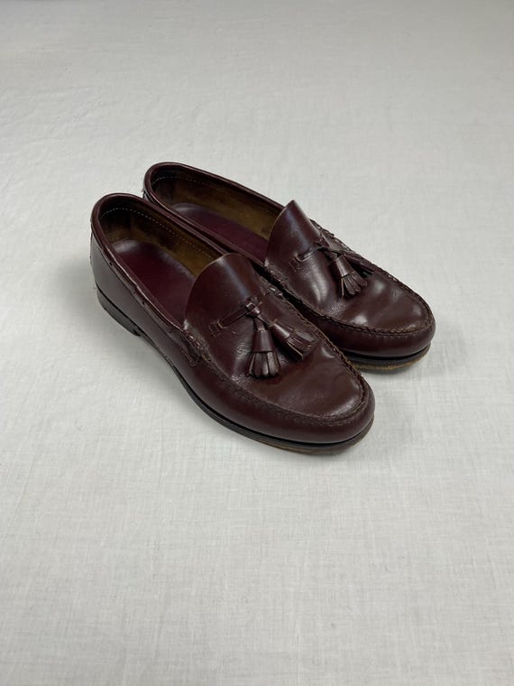 Vintage 60s Bass Weejun Loafers 636 Tassle Mens 8 D Leather Slip