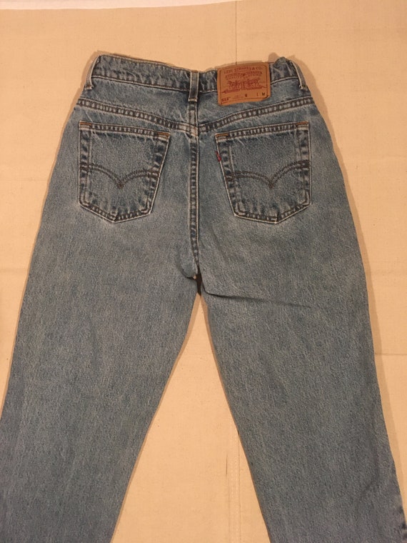 vintage 90s levis 512 blue jeans made in usa slim… - image 7