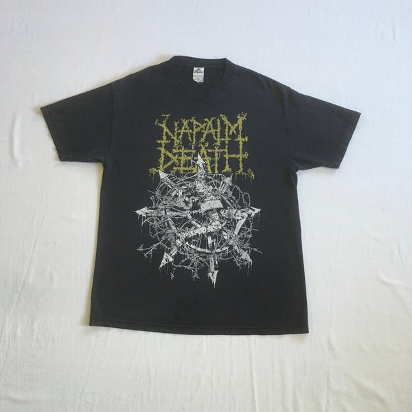 vintage napalm death t shirt smash a  single digit album tee british grindcore punk metal