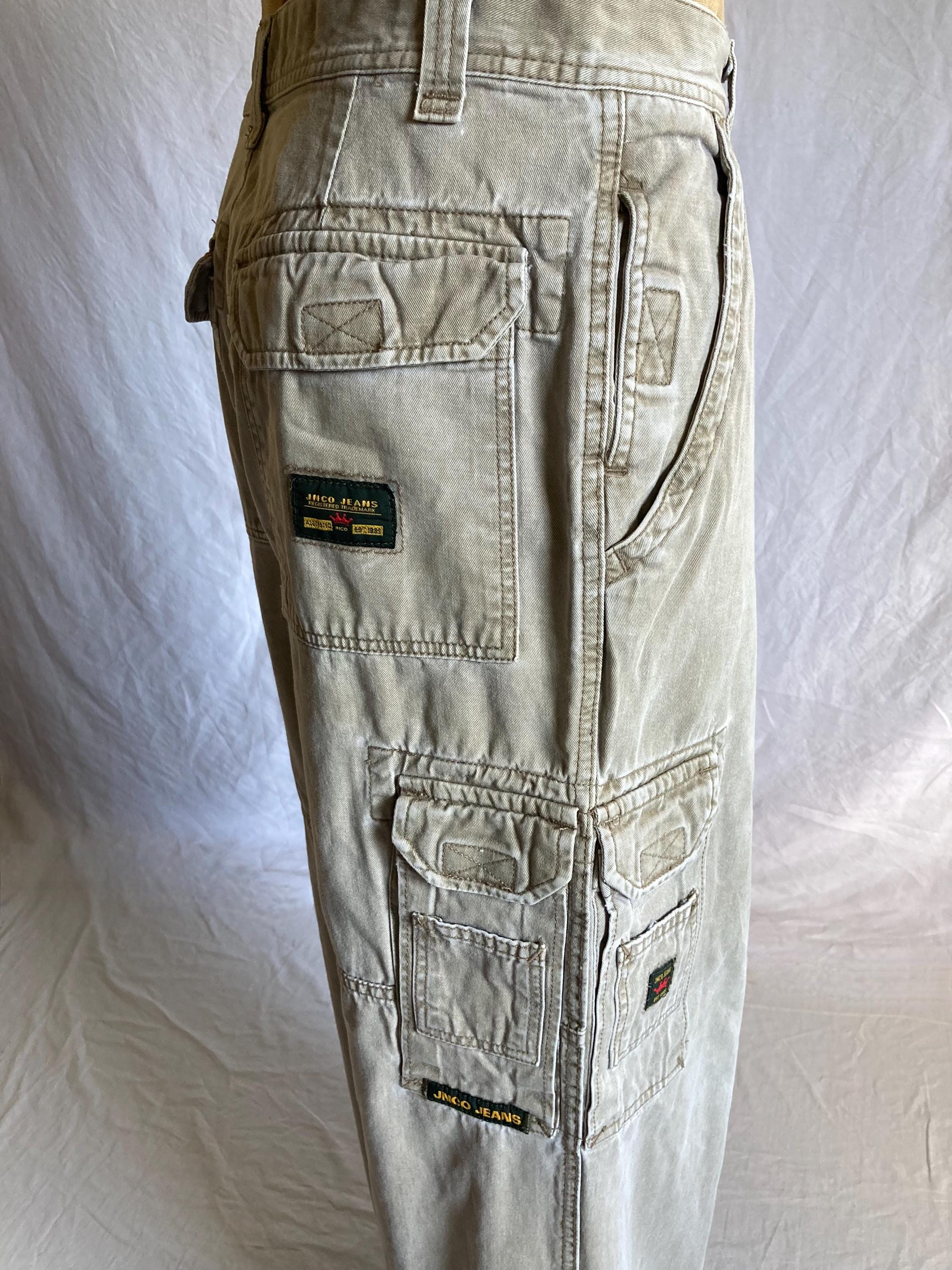 Vintage Jnco Jeans Baggy Flaming Crown Cargo Pants 32 Oversize