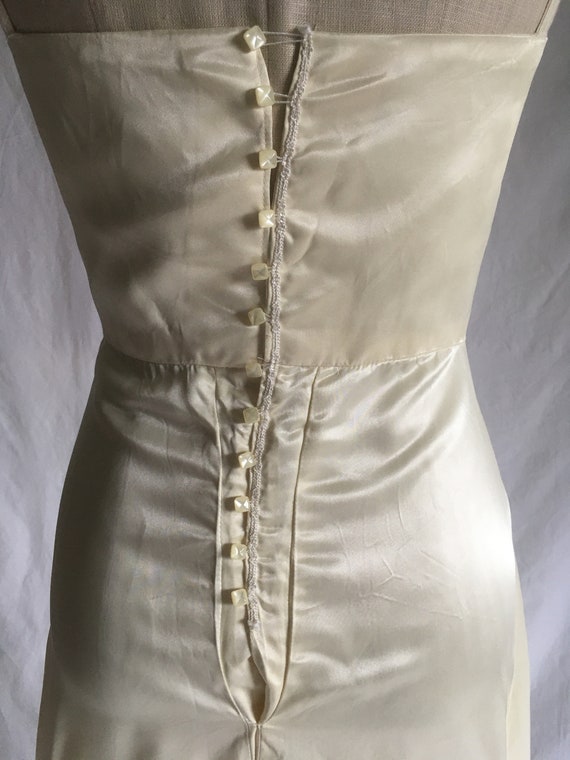 vintage handmade dress white ivory satin silk spa… - image 7