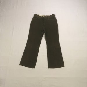 Pantalon large en velours côtelé vert olive foncé vintage des années 80 34 x 29 hippie beat boho boho style workwear français preppy