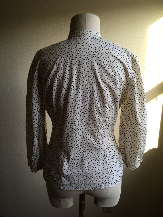 vintage 50s handmade polka dot button up cotton b… - image 6