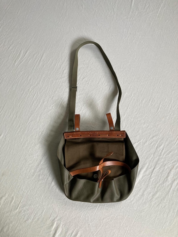 Vintage 40s Swiss Army Bread Bag G. Bertolinini Sellaio 1940s Bike