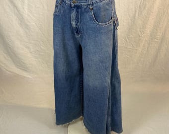 Vintage 90s Y2k Kikwear Baggy Jeans Extra Wide Leg Raw Hem 31 32
