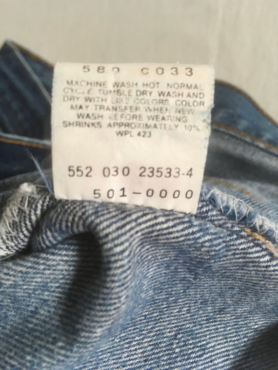 vintage 80s levis 501 blue jeans made in usa 33 x… - image 6