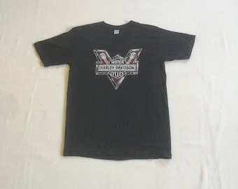 vintage 80s harley davidson motorcycles fischers phoenix arizona black biker ss t shirt made in usa