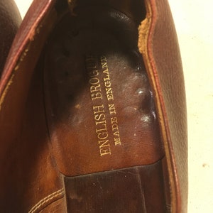 Vintage 40s English Brogue Mens Dark Brown Leather Oxford Split Toe Moc ...