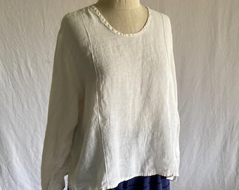 Vintage FLAX Jeanne Engelhart Linen Blouse - Linen Shacket - Etsy