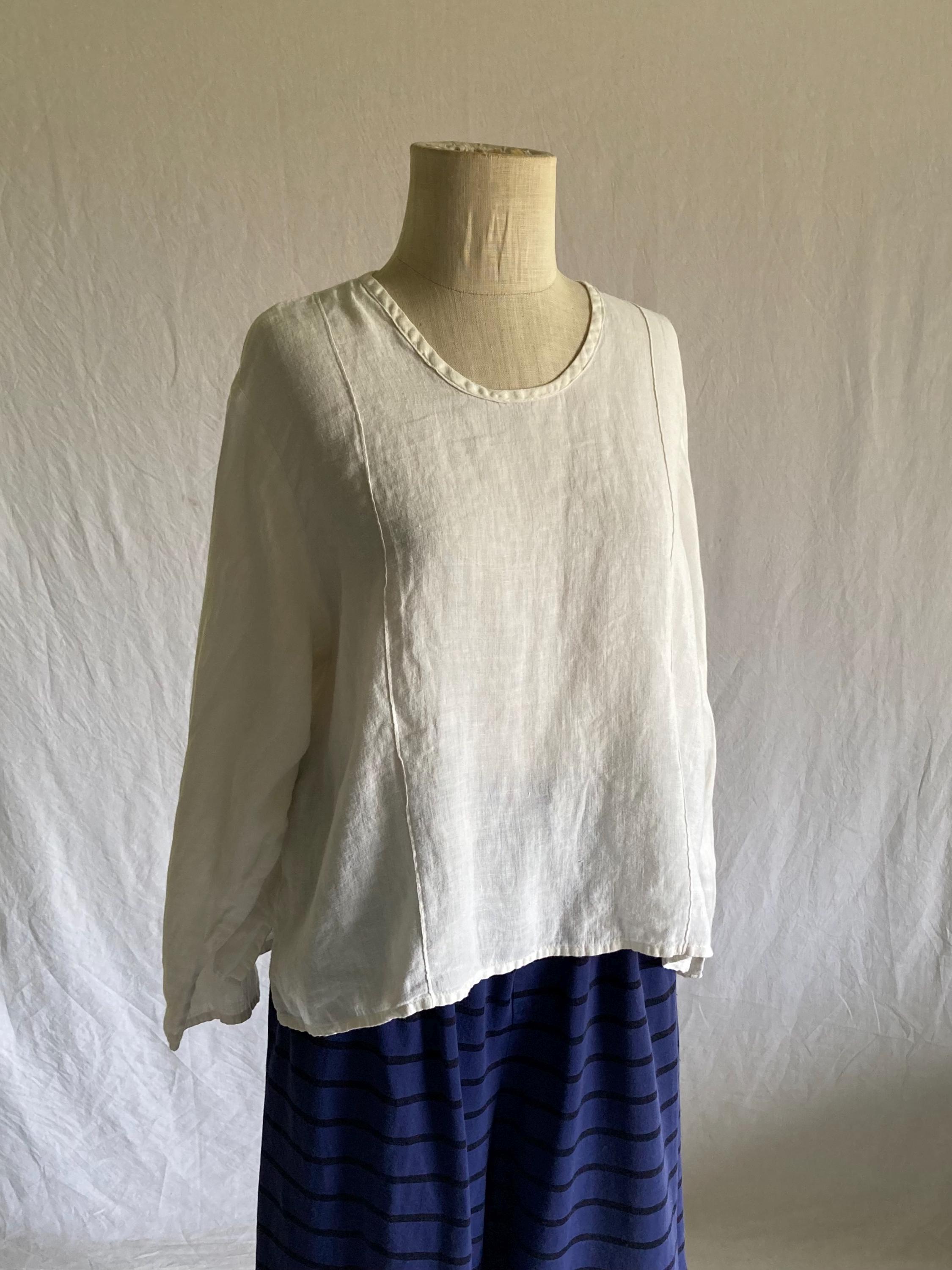 90s FLAX by Jeanne Engelhart shirt USA製 Vintage 90s Flax by Jeanne Engelhart White Linen Blouse - Etsy